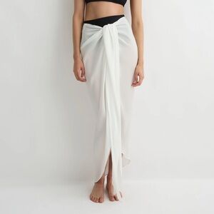 J. Crew White Convertible Beach Tie Cotton Sarong XXS